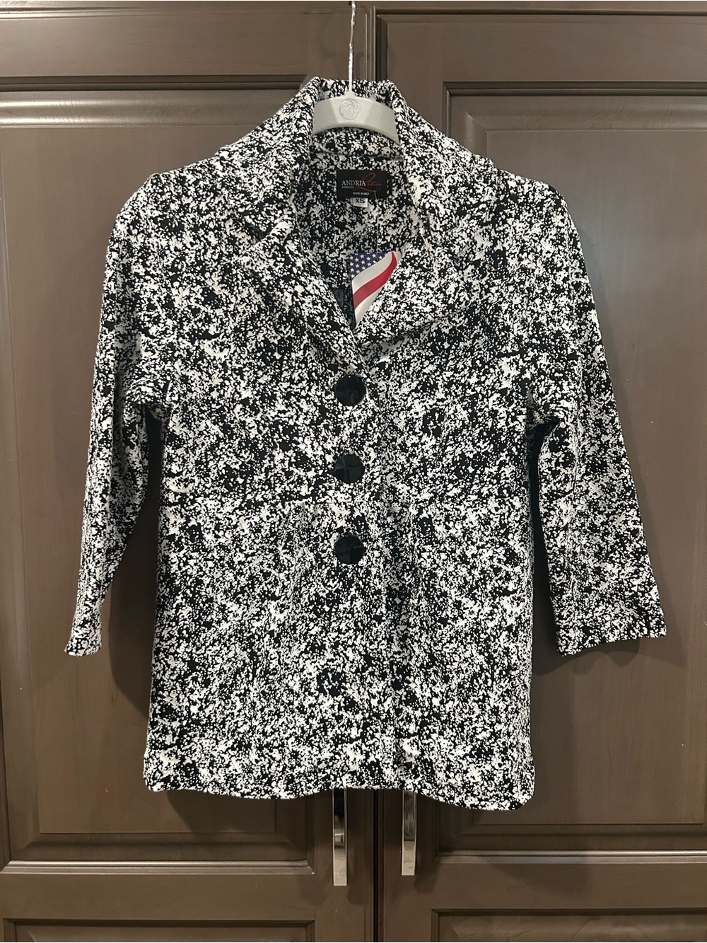 Andria Lieu Black & White Blazer Jacket, Size XS, NWT